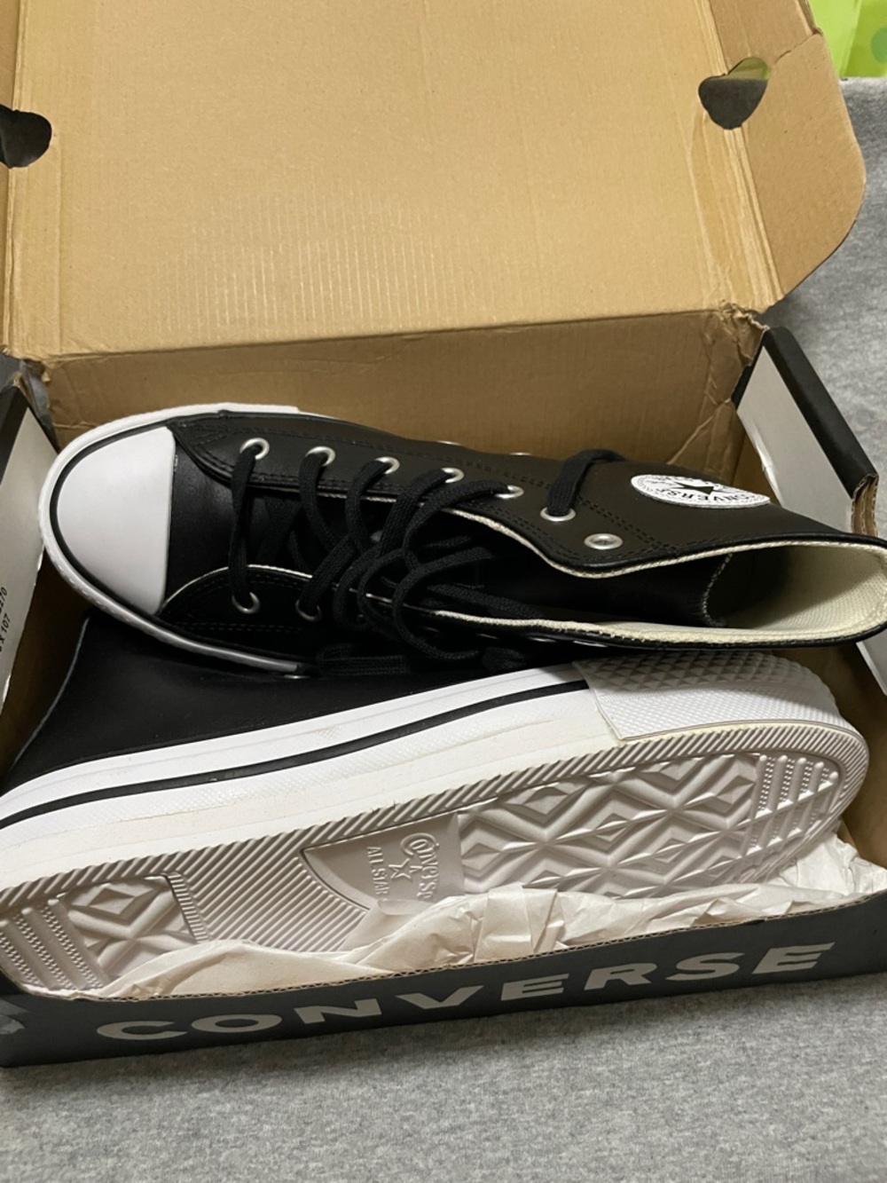 Converse Black and White High Top Athletic Shoes